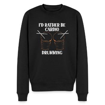 I'd Rather Be Cardio Drumming - Männer Premium Bio Pullover - Schwarz - Vorne - Nico (187cm)