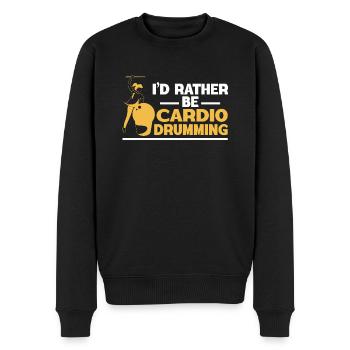 I'd Rather Be Cardio Drumming - Männer Premium Bio Pullover - Schwarz - Vorne - Nico (187cm)