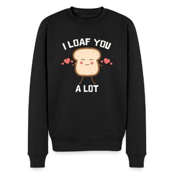 Ich Liebe Dich Sehr Lustiges Brot Design Mit - Männer Premium Bio Pullover - Schwarz - Vorne - Nico (187cm)