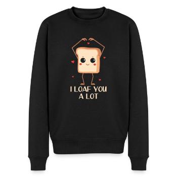 Ich Liebe Dich Sehr Lustiges Brot Design Mit - Männer Premium Bio Pullover - Schwarz - Vorne - Nico (187cm)