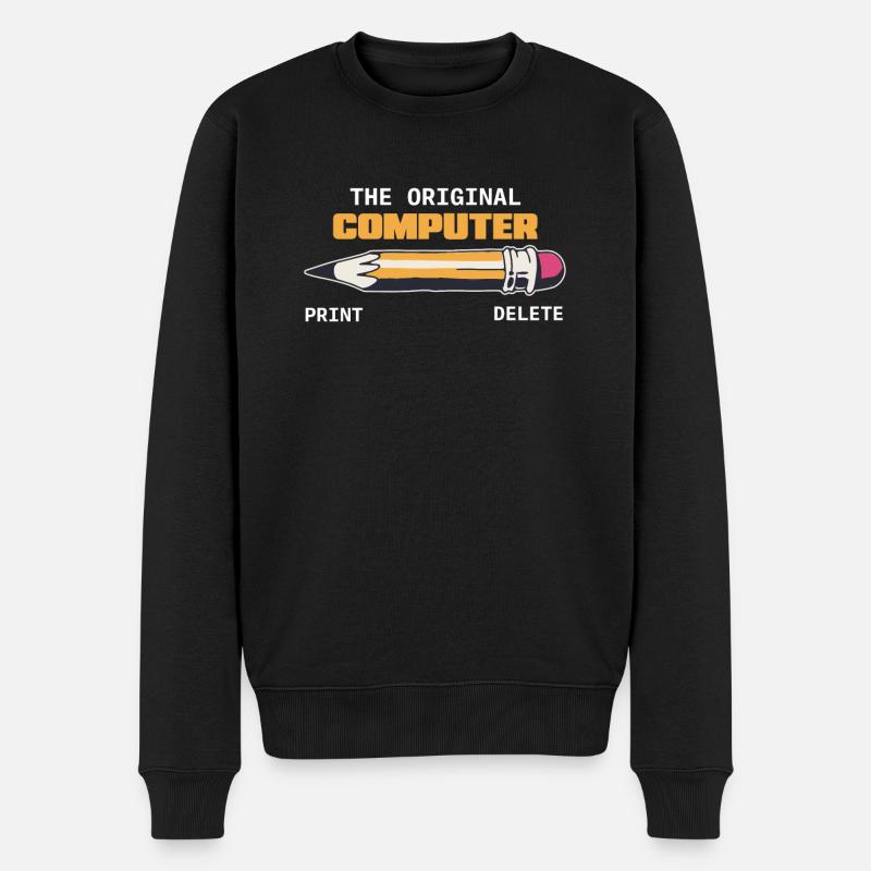 The Original Computer Humorvoller Retro-Stil - Männer Premium Bio Pullover - Schwarz