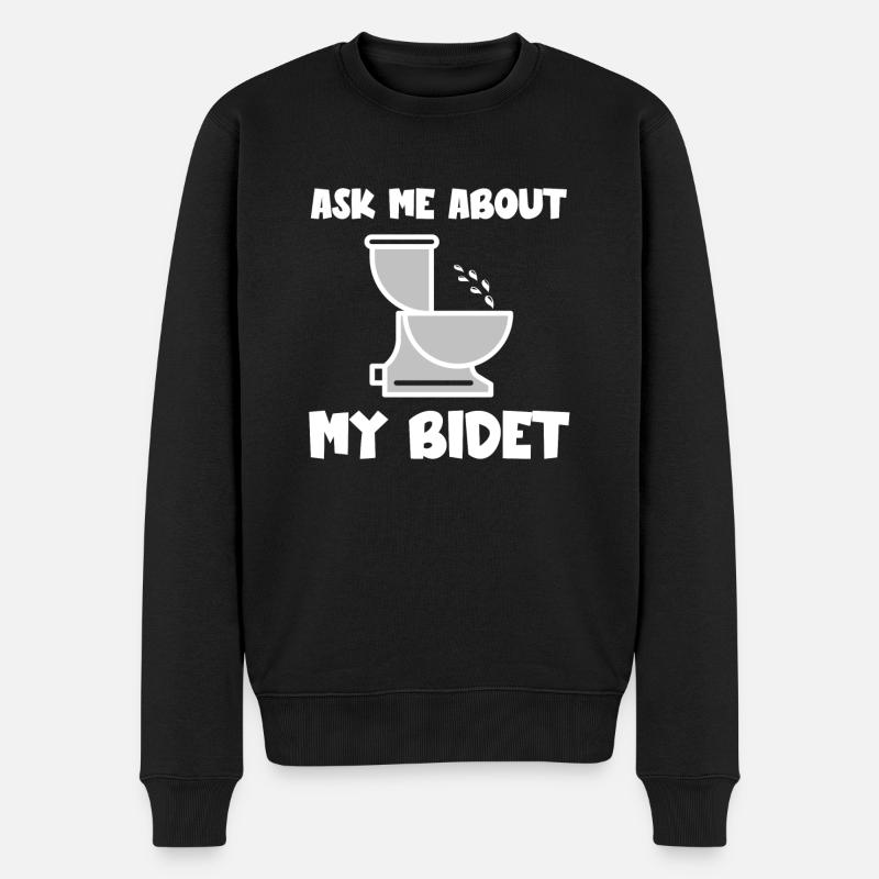 Demandez-moi ce que mon bidet humoristique - Pull Premium bio Homme - noir