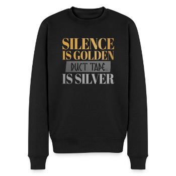 Silence Is Golden Duct Tape Is Silver Lustiger - Männer Premium Bio Pullover - Schwarz - Vorne - Nico (187cm)