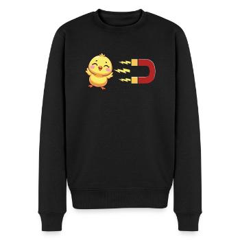 Cute chick with magnet: chick attraction - Men's Premium Organic Jumper - black - Front - Nico (187cm)