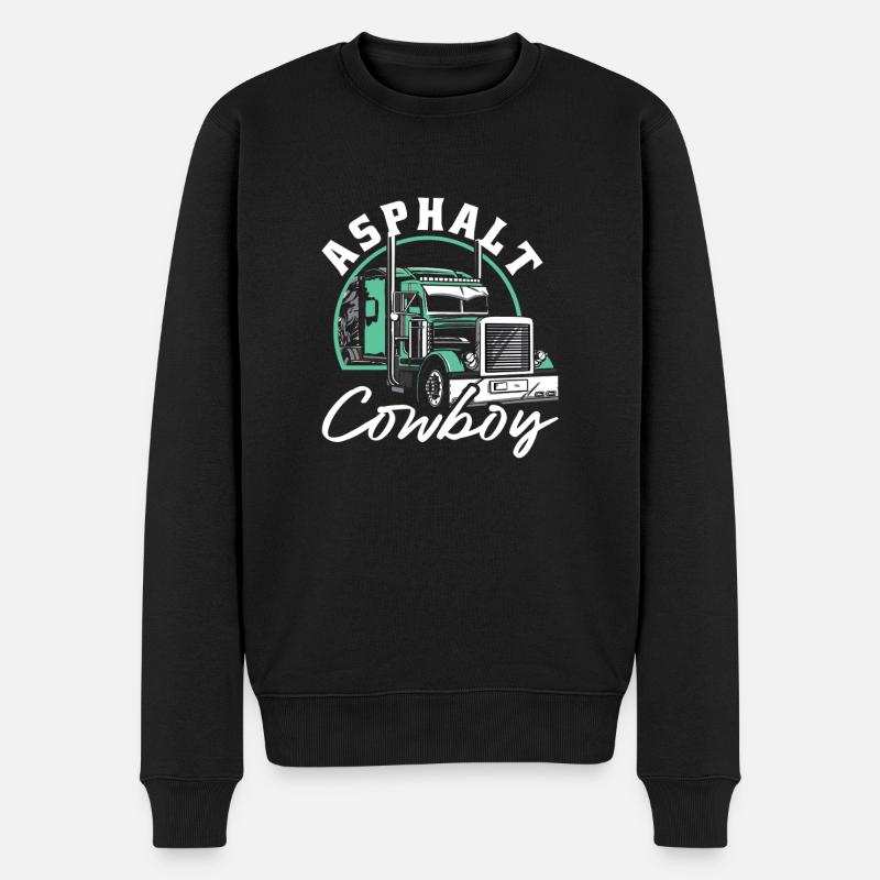 Asphalte Cowboy Trucker Motif - Pull Premium bio Homme - noir