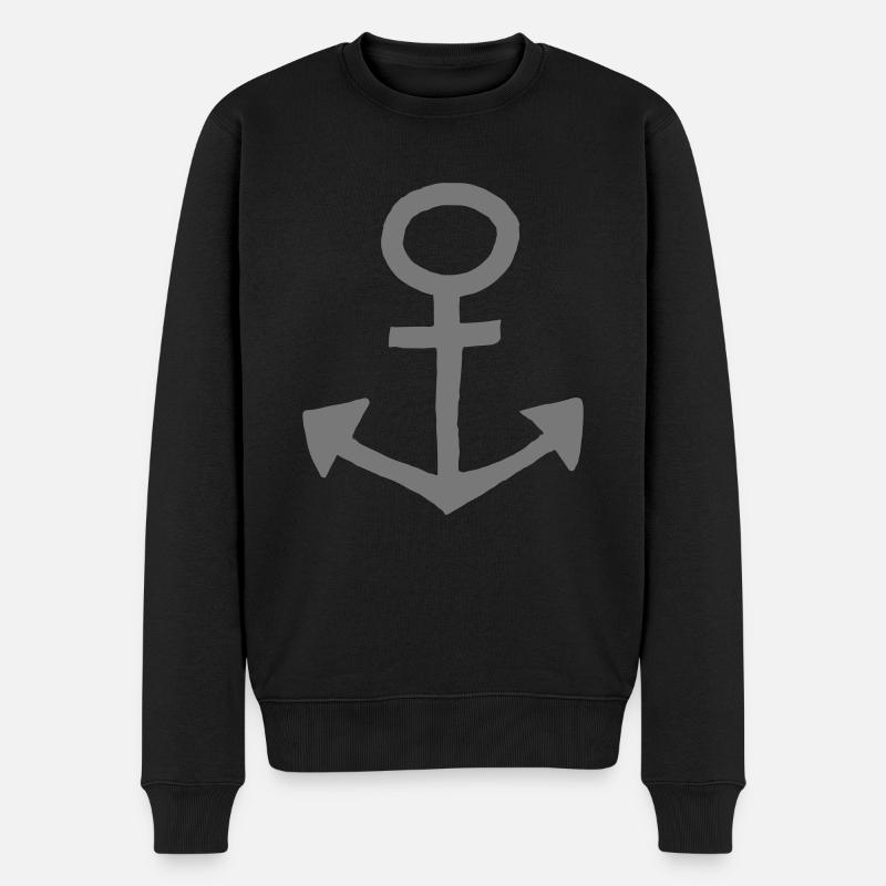 AnkerDesign - Männer Premium Bio Pullover - Schwarz