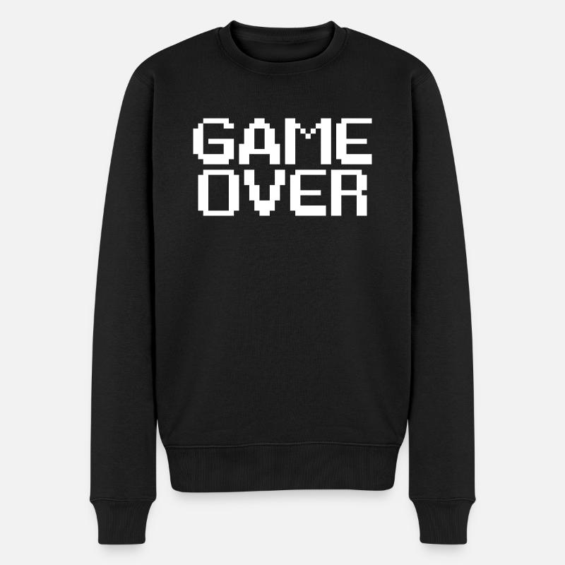 Fin de partie de jeu style retro - GAME OVER - Pull Premium bio Homme - noir