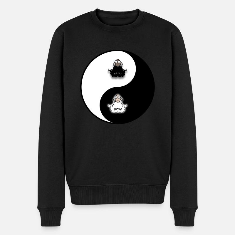 Méditation Yin Yang - Pull Premium bio Homme - noir