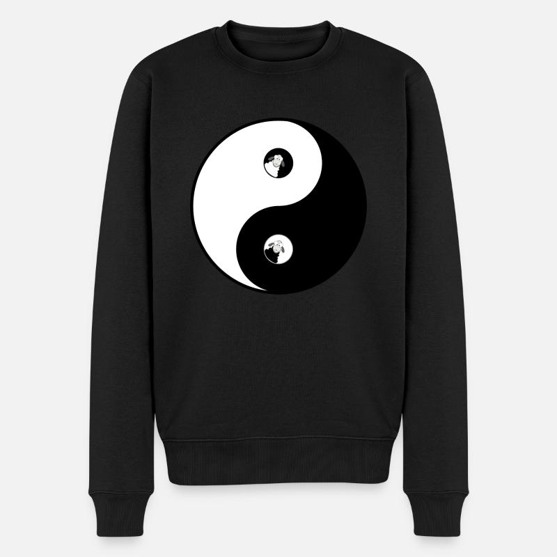 lustiges Yin Yang - Männer Premium Bio Pullover - Schwarz