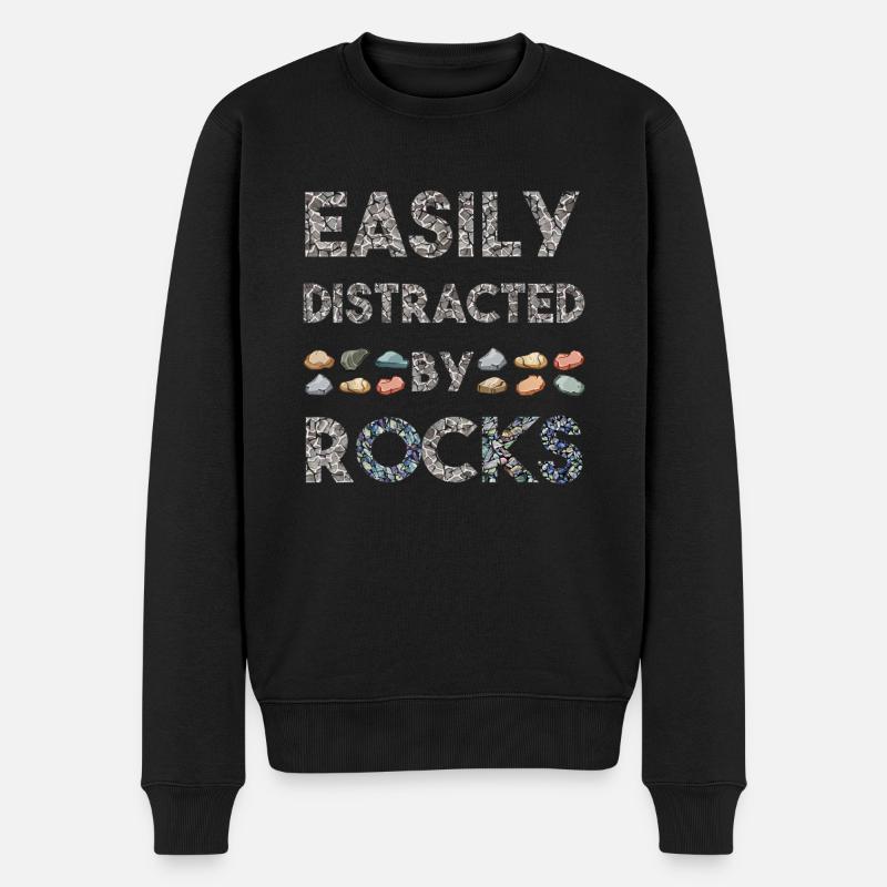 Geologie lässt sich leicht vom Gesteinssammler ablenken - Männer Premium Bio Pullover - Schwarz