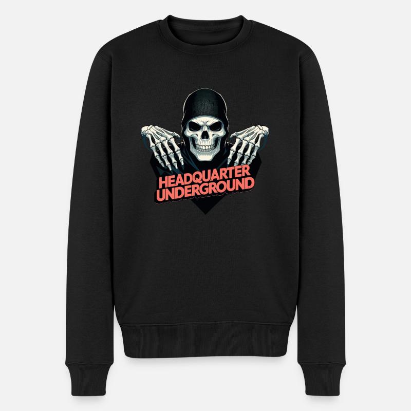 Gangster Skull - Männer Premium Bio Pullover - Schwarz