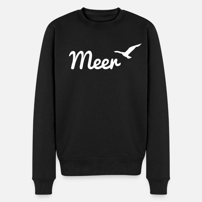 Meer und Möwe - Männer Premium Bio Pullover - Schwarz