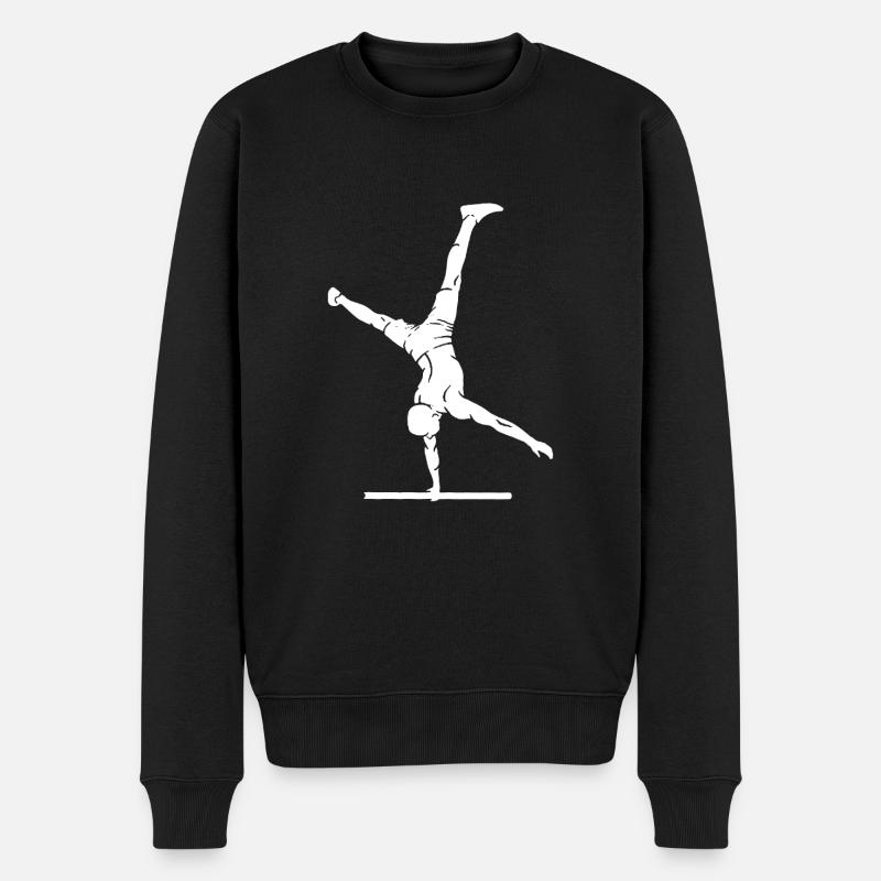 calisthenics body weight dips klimmzug bars calist - Männer Premium Bio Pullover - Schwarz