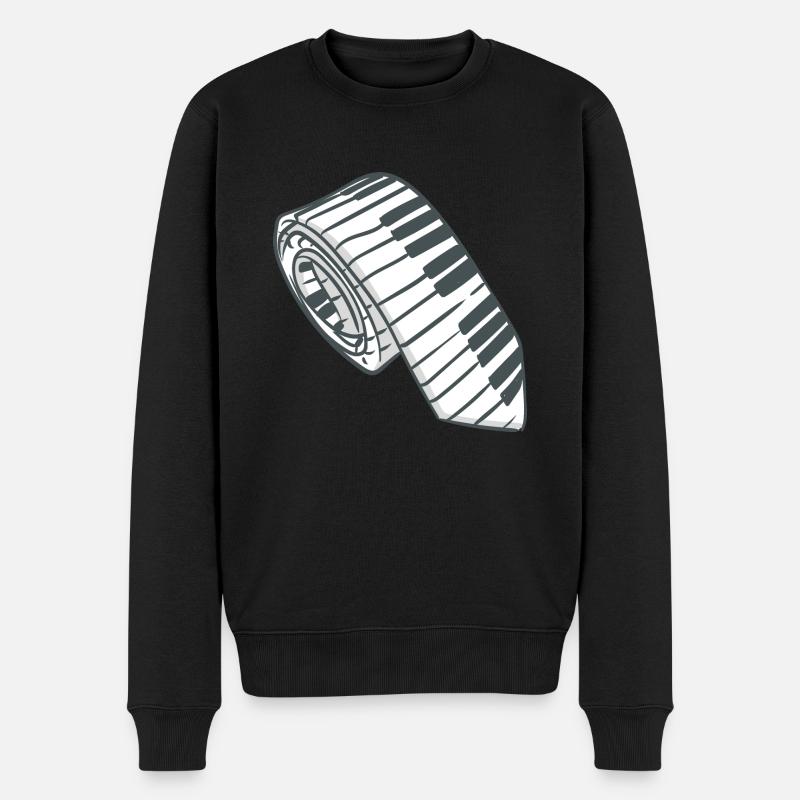Piano Tie Piano Player Clavier - Pull Premium bio Homme - noir