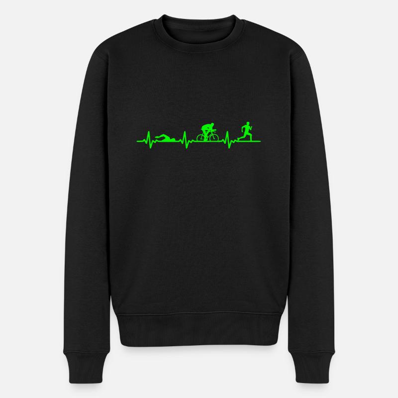 Triathlon - Männer Premium Bio Pullover - Schwarz