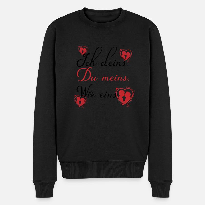 Valentinstag Jahrestag Romantik Sprüche Verliebte - Männer Premium Bio Pullover - Schwarz
