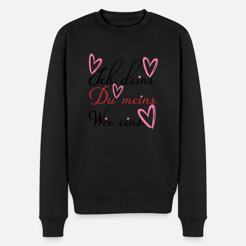 Valentinstag Jahrestag Romantik Sprüche Verliebte - Männer Premium Bio Pullover - Schwarz