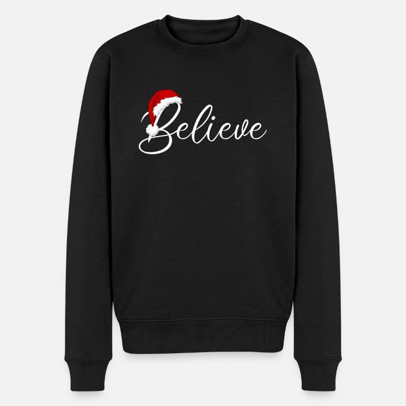 Glaube Weihnachtspullover - Männer Premium Bio Pullover - Schwarz