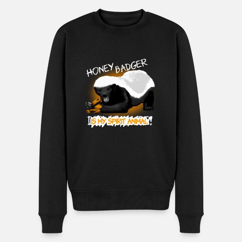 Honey Badger - Männer Premium Bio Pullover - Schwarz