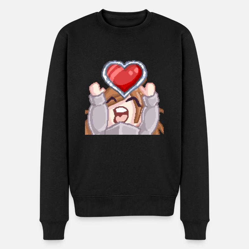 Pillowg1rl Emote mit Herz - Männer Premium Bio Pullover - Schwarz