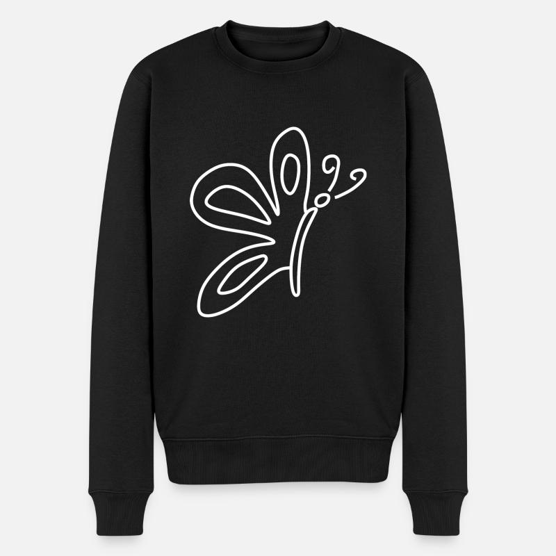 Schmetterlinge - Männer Premium Bio Pullover - Schwarz