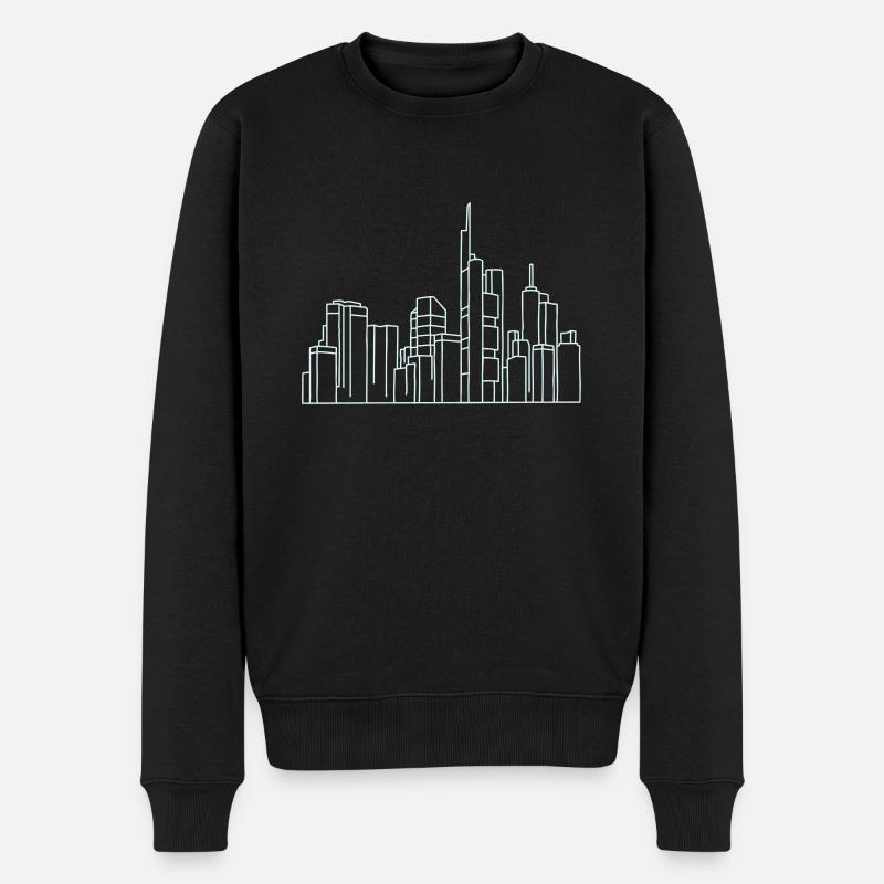 Frankfurt Skyline - Männer Premium Bio Pullover - Schwarz
