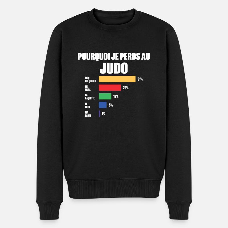 Judo-Trikot Ich kann nicht Ich habe Judo - Männer Premium Bio Pullover - Schwarz