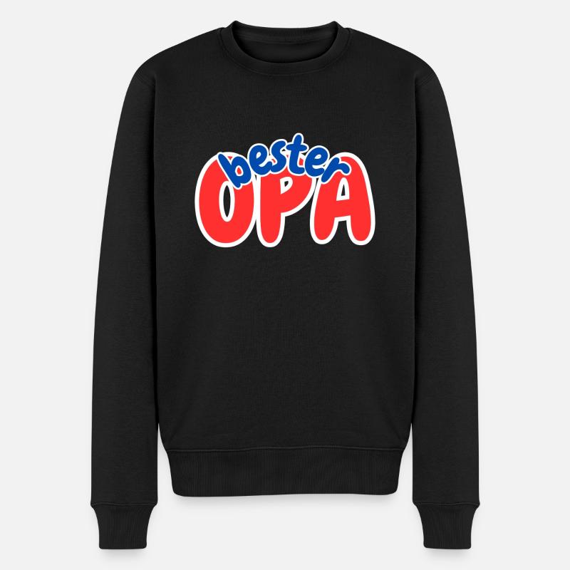 Bester Opa - Männer Premium Bio Pullover - Schwarz