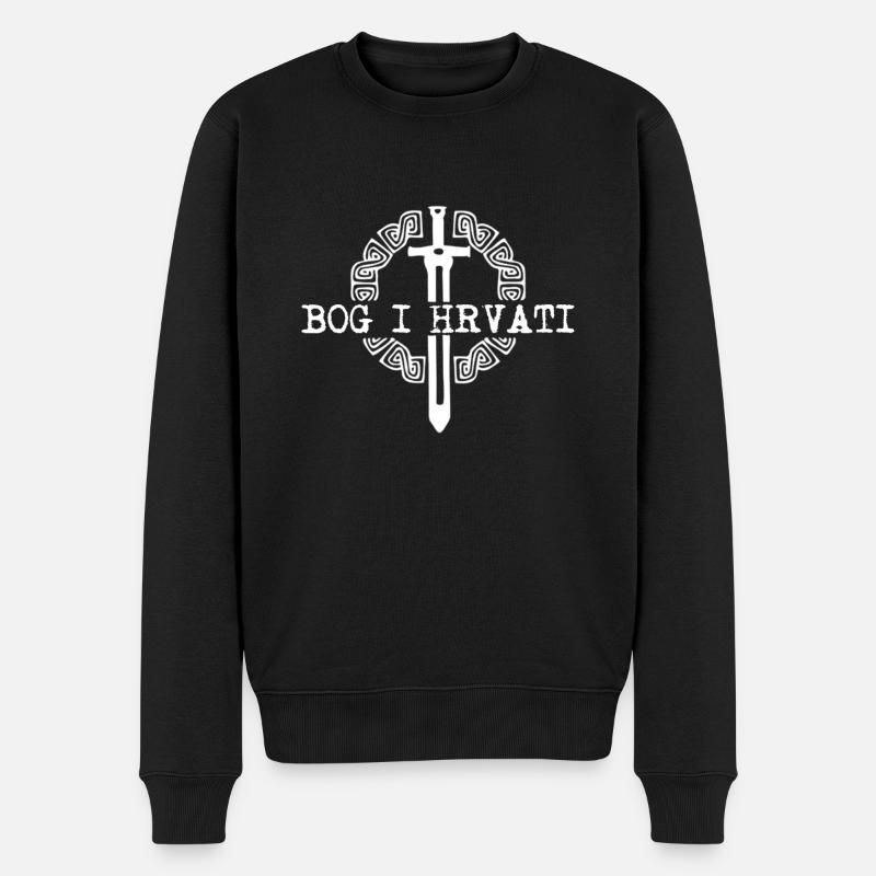 BOG I HRVATI HRVATSKA - Männer Premium Bio Pullover - Schwarz