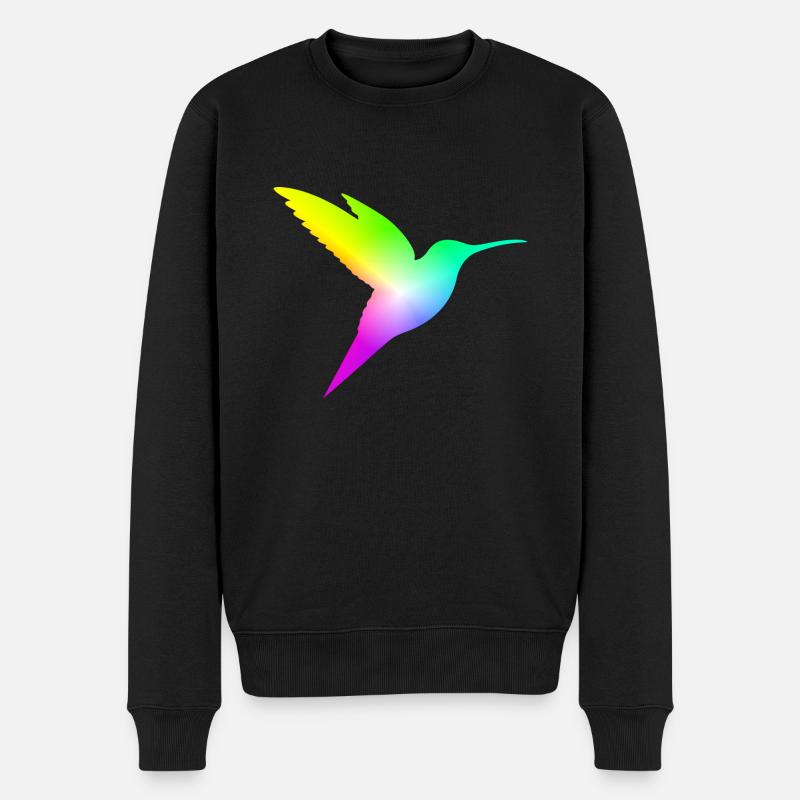 Gradient Bird - Männer Premium Bio Pullover - Schwarz