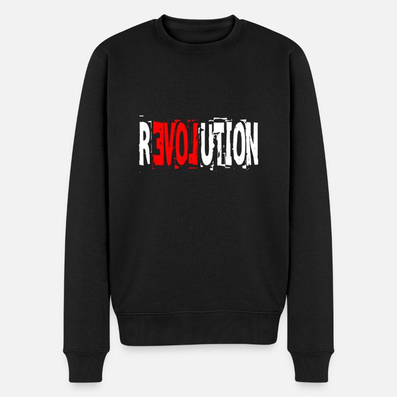 Revolution Liebe - Männer Premium Bio Pullover - Schwarz