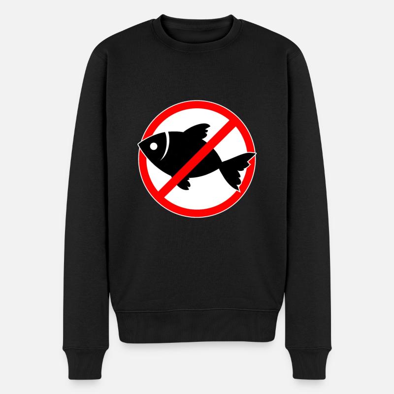Fisch verboten - Fische - Männer Premium Bio Pullover - Schwarz