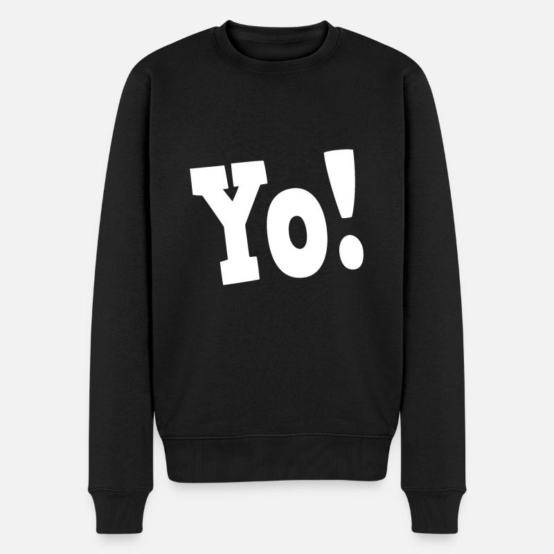 Votre exclamation en gras blanc - Pull Premium bio Homme - noir