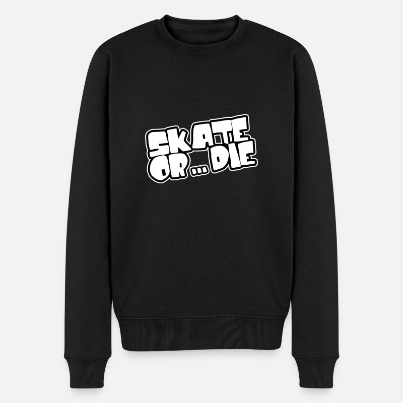 Skate oder stirb - Skateboarden - Männer Premium Bio Pullover - Schwarz