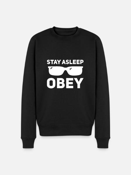 Sleep, obey - Men's Premium Organic Jumper - black
