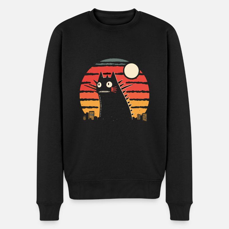 Chat monstre géant chat - Pull Premium bio Homme - noir