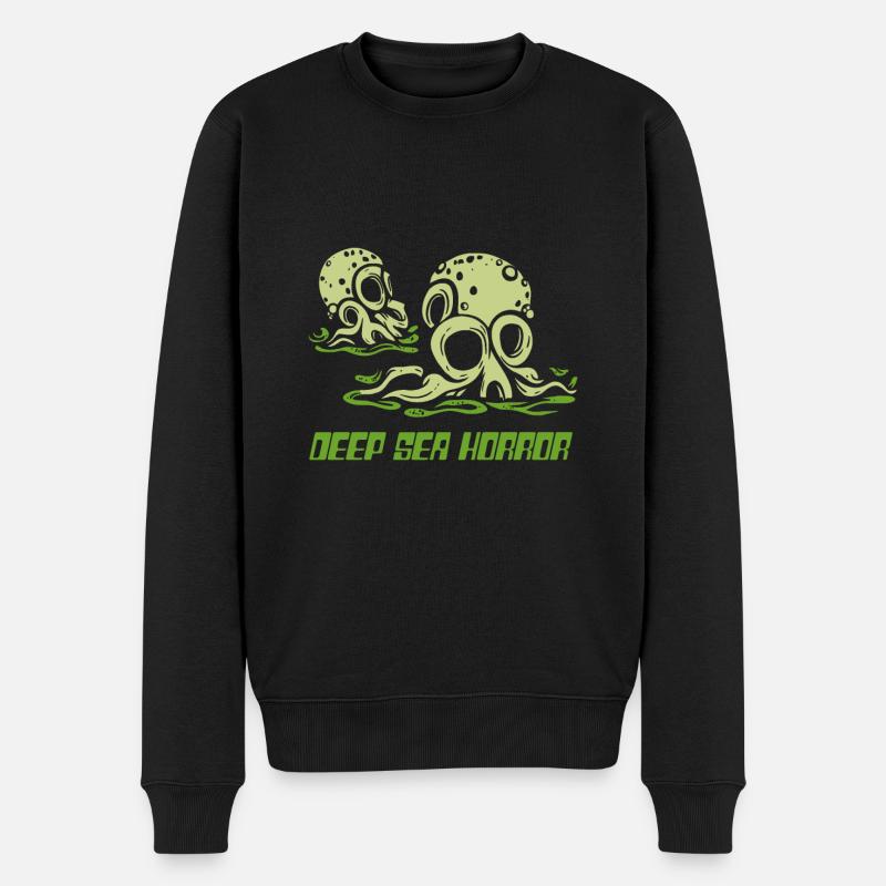 Tiefsee Horror Tentakel - Männer Premium Bio Pullover - Schwarz