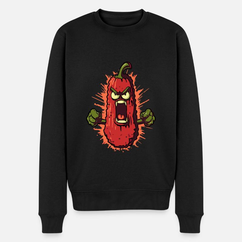 Wütendes Gemüse - Männer Premium Bio Pullover - Schwarz