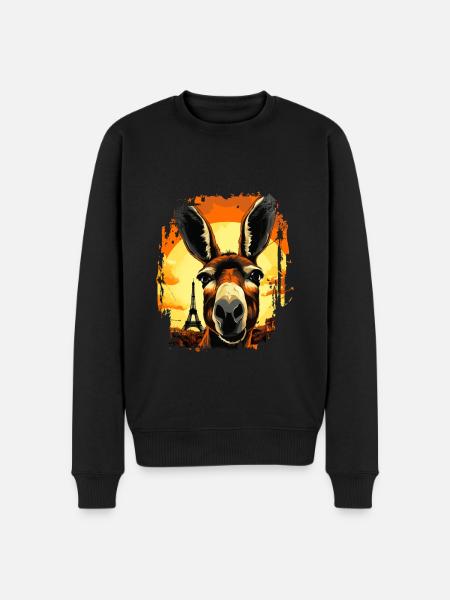 A donkey in Paris - Men's Premium Organic Jumper - black