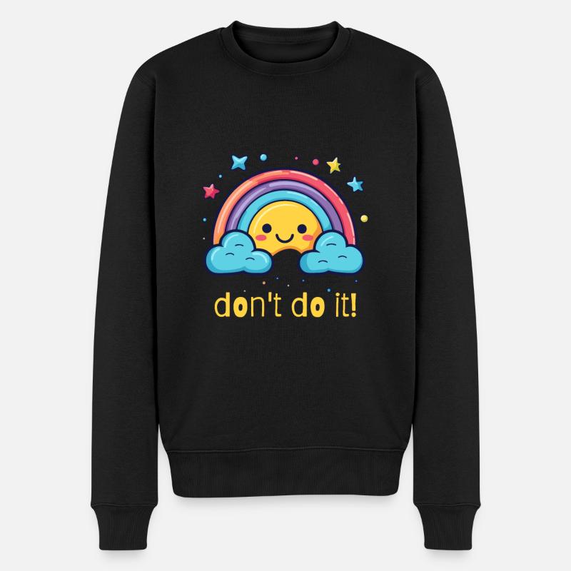 don't do it, happy rainbow - Men's Premium Organic Jumper - black