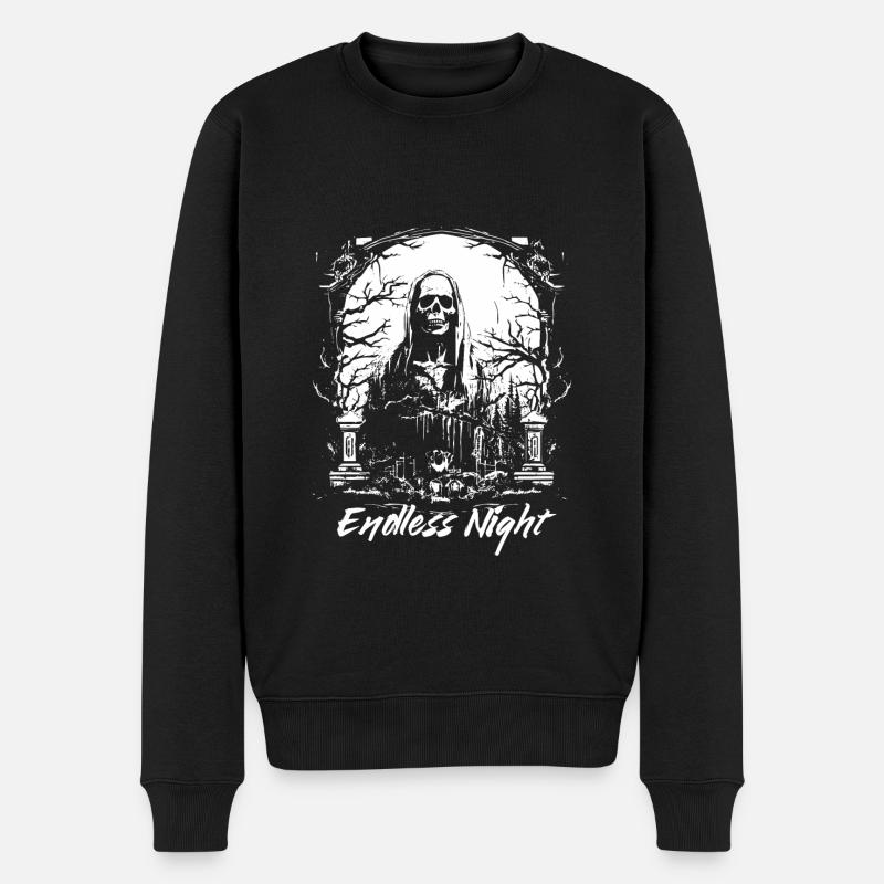 Endlose Nacht Sensenmann - Männer Premium Bio Pullover - Schwarz