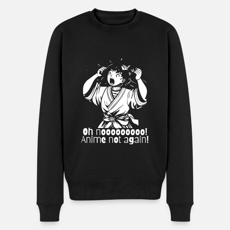 Oh nein, nicht schon wieder Anime - Männer Premium Bio Pullover - Schwarz
