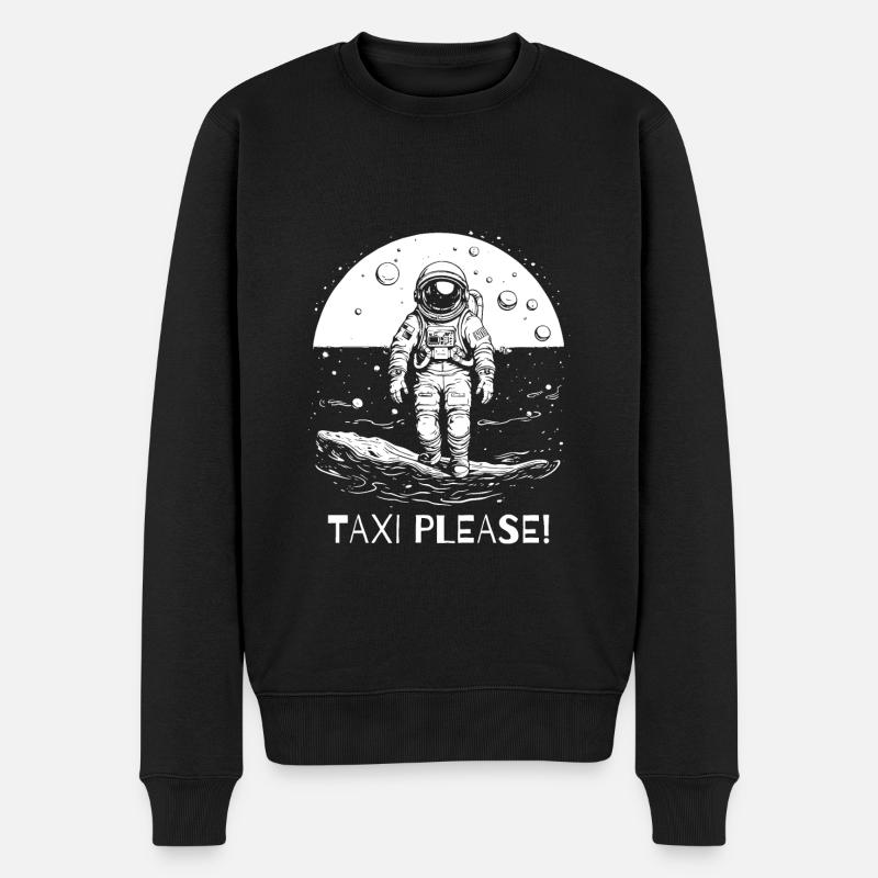 Taxi bitte, Astronaut - Männer Premium Bio Pullover - Schwarz