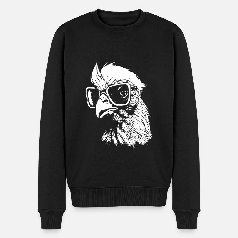 intelligentes Huhn - Männer Premium Bio Pullover - Schwarz