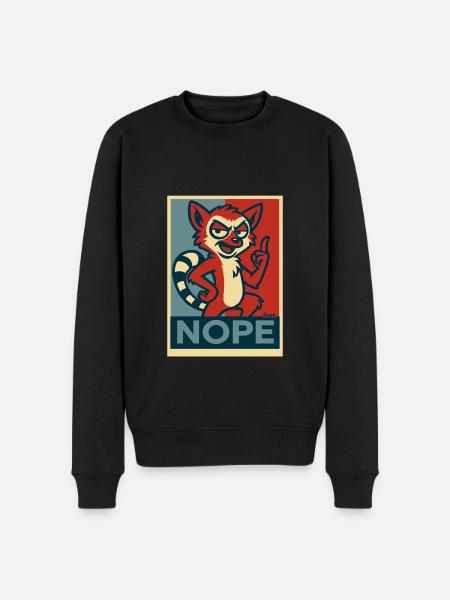 Naughty Lemur: No - Men's Premium Organic Jumper - black
