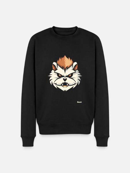 Angry hamster head with mohawk - Men's Premium Organic Jumper - black