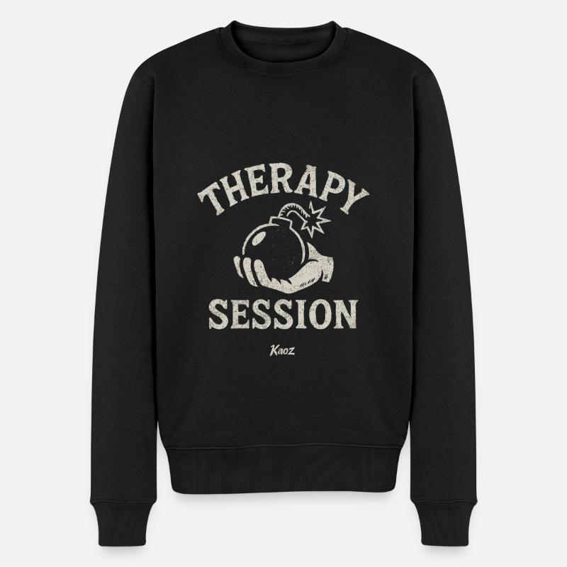 Hand holding therapy session bombshell - Men's Premium Organic Jumper - black