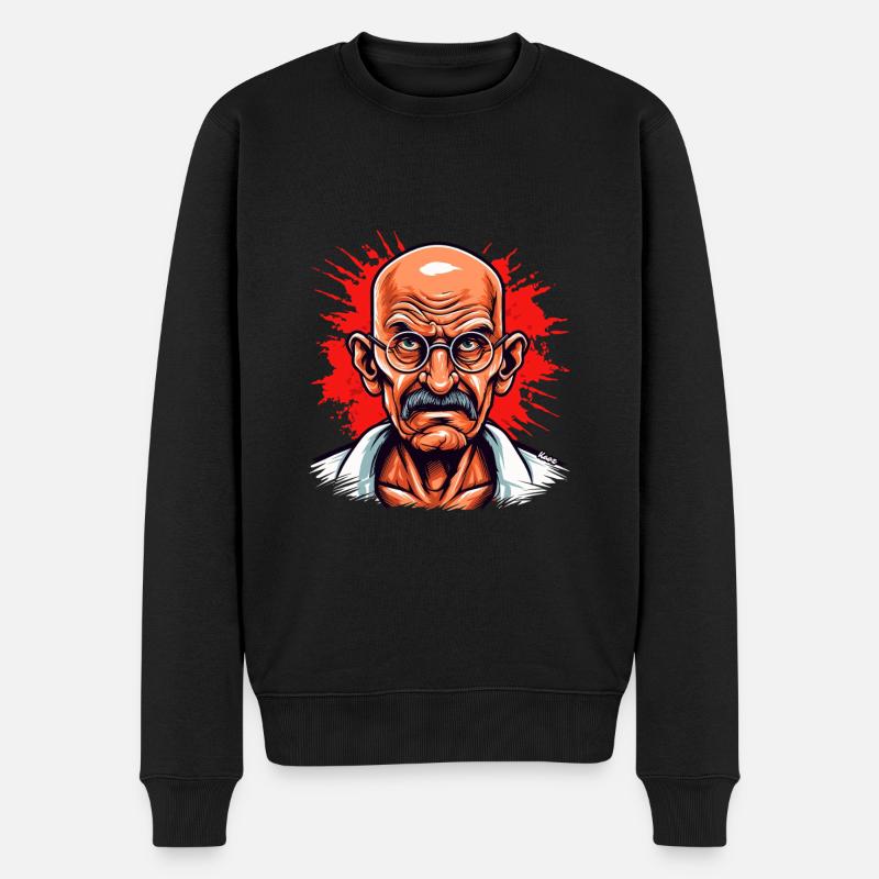 Anführer der friedlichen Revolution - Männer Premium Bio Pullover - Schwarz
