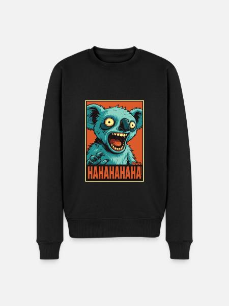 Screaming Laughing Comic Koala - Men's Premium Organic Jumper - black