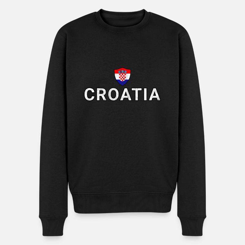 Croatie - Pull Premium bio Homme - noir